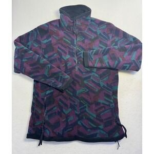 Vintage REI Kids 1/4 Zip Fleece Pullover size XL 90s Aztec Geometric Womens SML?